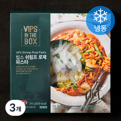 빕스 쉬림프 로제 파스타 (냉동), 290g, 3개