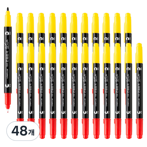 라인플러스 트윈 만점합격 컴퓨터용 싸인펜, 혼합색상, 48개