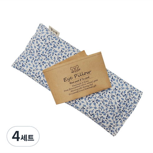 팥앤찜 팥 눈찜질팩 + 커버 네이비 세트, 4세트