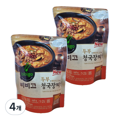 비비고 두부 청국장찌개, 460g, 4개