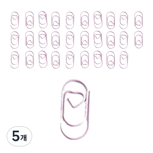 마켓감성 작은 하트 클립 퍼플, 50개입, 5개