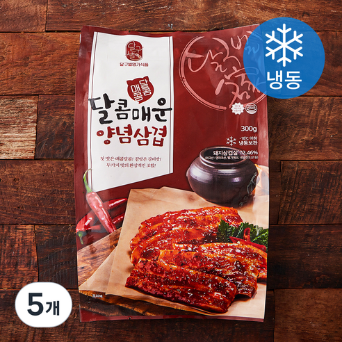 달구벌명가 달콤매운 양념삼겹 (냉동), 300g, 5개