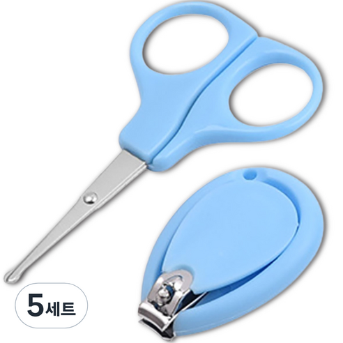 잇곰 유아 손톱 깎이 가위 2종 세트, 블루, 5세트