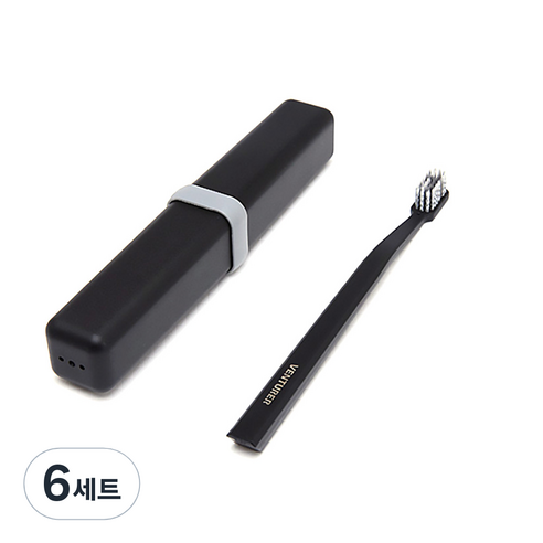 DM UPURITY 트래블 칫솔 세트 블랙, 6세트