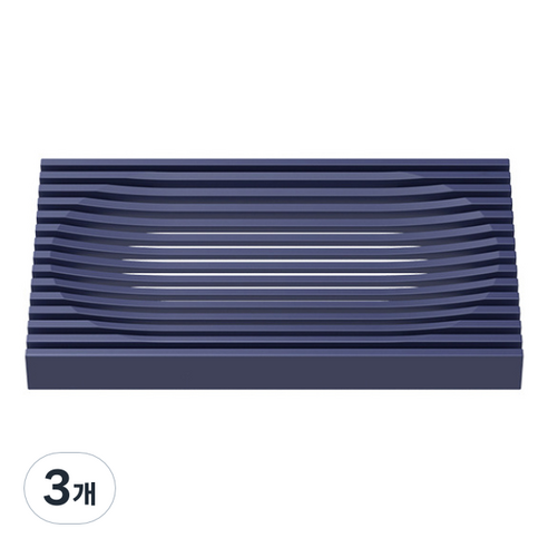 푸트로랩 아이디어 굿 물빠짐 욕실 비누 받침, 블루, 3개