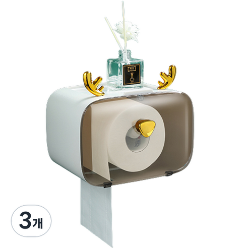 마크툴 욕실 화장지 케이스, 3개, 화이트