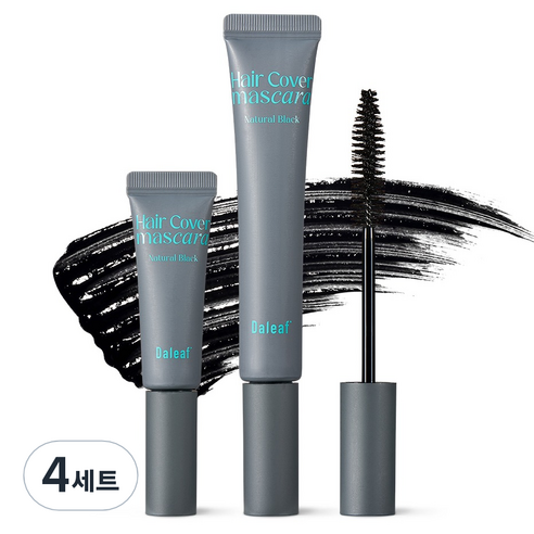 달리프 글램 헤어커버 새치 마스카라 16g + 미니 8g 세트, 내추럴 블랙, 4세트