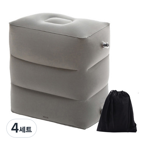 어반카 심플 다용도 에어 발쿠션 일반형 + 파우치 세트, 그레이, 4세트