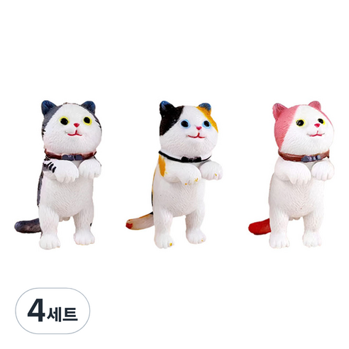 월드크린 애교 부리는 고양이 피규어 A타입 세트, 4세트