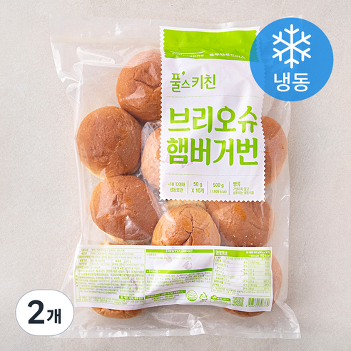 풀무원 풀스키친 브리오슈 햄버거번 10개 (냉동), 2개, 500g