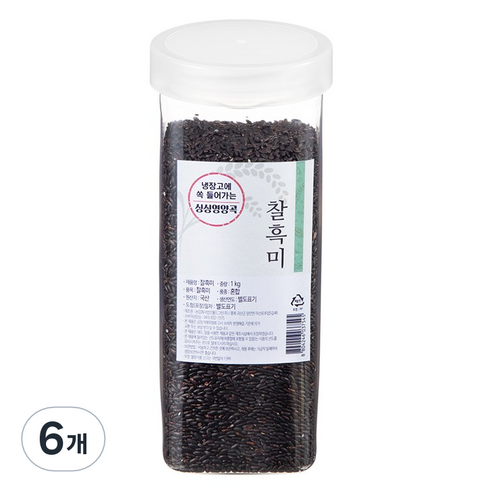 월드그린 싱싱영양통 검정 찰흑미, 1kg, 6개