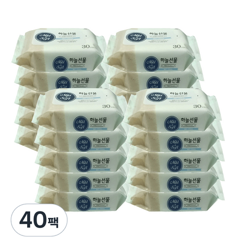 하늘선물 미니 물티슈, 30매, 40팩