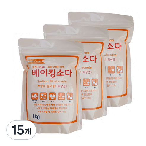 오리지널 프리미엄 베이킹소다, 1kg, 15개