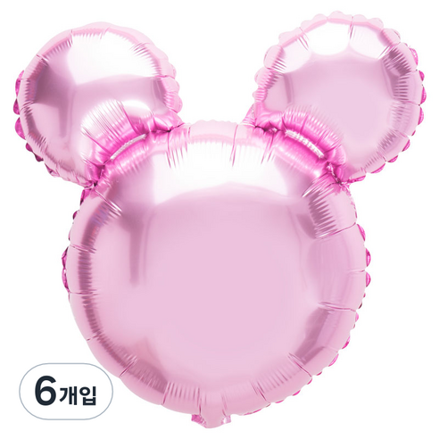 파티팡 마우스 은박풍선, 핑크, 6개입