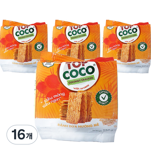 탑 코코 코코넛 크래커 참깨맛 10p, 150g, 16개