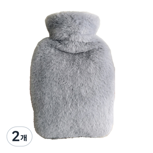 푸트로랩 따뜻한 커버 pvc 보온 물주머니 그레이 1000ml, 2개