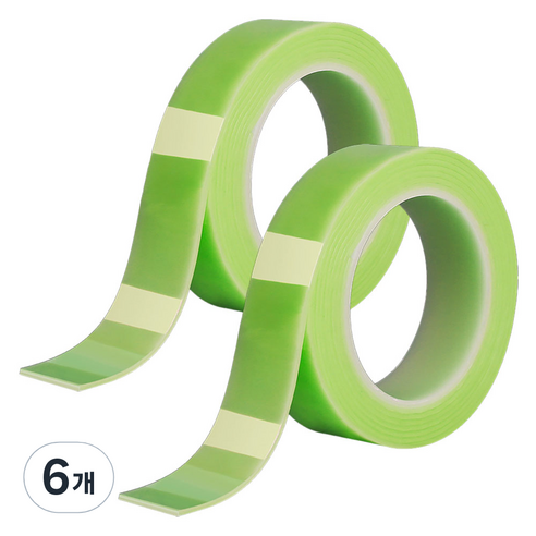 알로데 컬러 나노 매직 양면테이프 3cm x 1m, TYPE04 그린, 6개