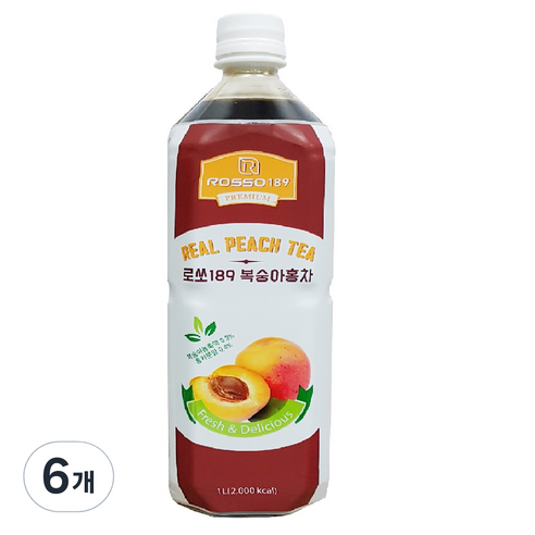 로쏘189 복숭아홍차베이스, 1L, 6개