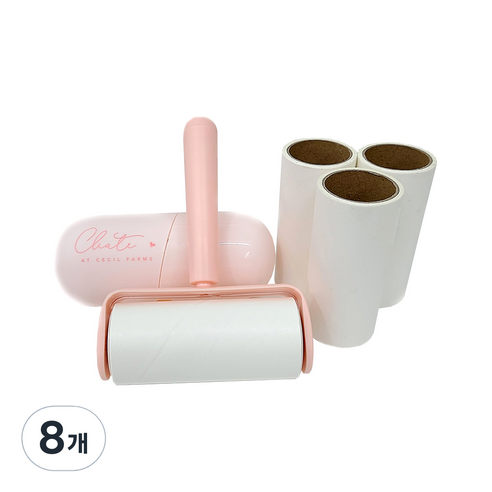 주앤지 휴대용 미니 먼지제거 테이프 클리너 핑크 본품 + 리필 3p, 2세트