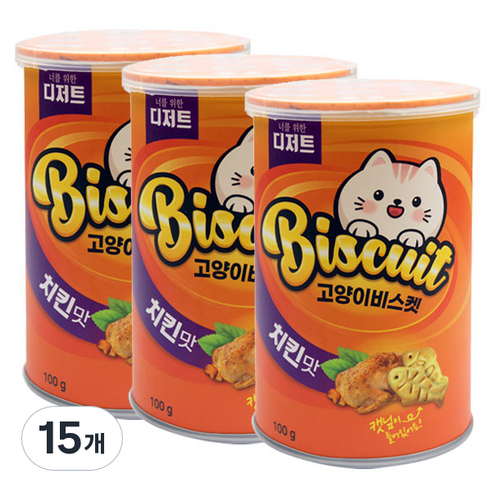 너를위한디저트 고양이 비스켓, 치킨맛, 100g, 15개