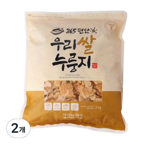 365 편안 우리 쌀 누룽지, 3kg, 2개