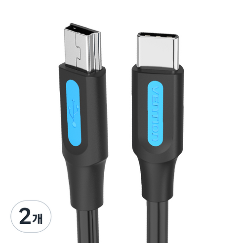 벤션 USB C타입 to 미니 5핀 케이블 COW, 혼합색상, 2m, 2개