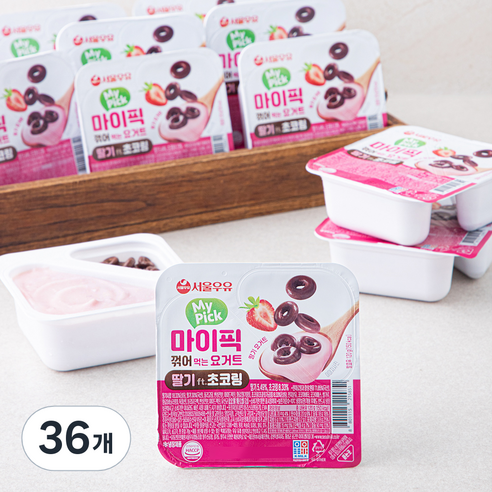 서울우유 마이픽 꺾어먹는 딸기 요거트, 120g, 1개입, 36개