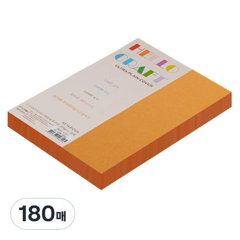 종이문화 친환경색지 레인보우카드 No.27 오렌지, A5, 180매