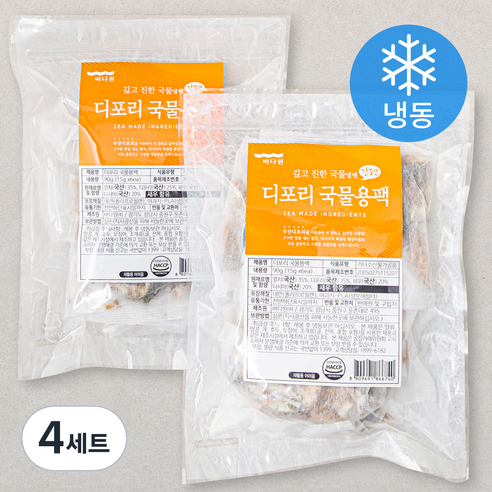 바다원 간편 국물용팩 디포리, 90g, 4세트