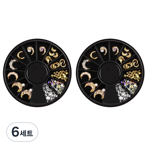 스위스녹스 웨딩 쥬얼리 스톤 네일 파츠 12종 세트, 108, 6세트