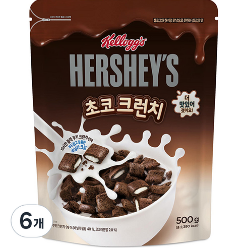 켈로그 초코크런치 시리얼, 500g, 6개