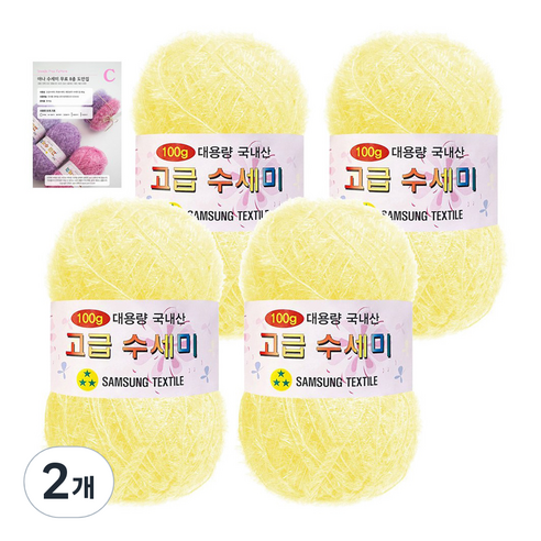 야나 대용량 수세미 100g x 4p + C 인쇄도안 8종 세트, 152 소프트옐로우, 2개