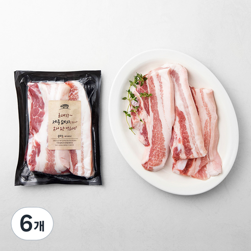 몬트락 한돈 제주돼지 무항생제 오겹살 구이용 (냉장), 300g, 6개