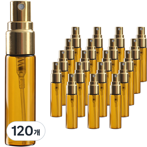 알루미늄캡 스프레이 용기 5ml, 120개, 브라운(용기) + 골드(캡)