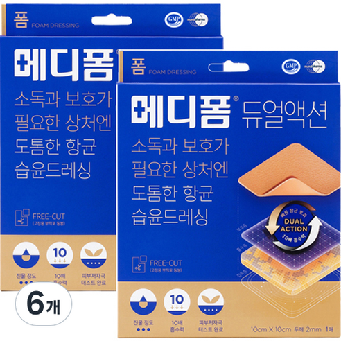 메디폼 듀얼액션 밴드, 1개입, 6개