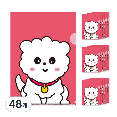 귀여운 디자인 L자홀더파일, 강아지, 48개
