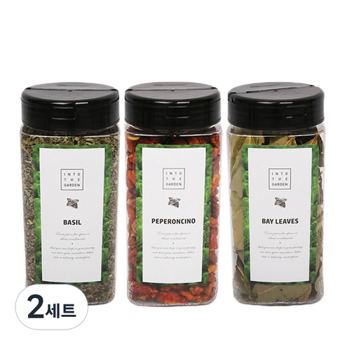 딜리셔스마켓 기본 향신료세트 중형 바질홀 80g + 월계수 25g + 페페로치노 100g, 205g, 2세트
