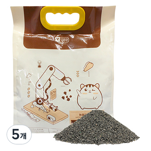 YEE 벤토나이트 화장실 목 모래, 2.5kg, 5개