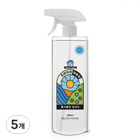 프레프레 데일리 무색 무향 실내 탈취제, 500ml, 5개