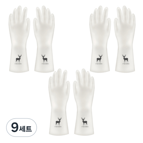 리즈제이니 라텍스 고무장갑 S, 02 사슴, 소(S), 9세트