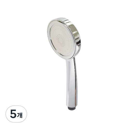 수압상승 프리미엄 샤워헤드, 5개, 실버