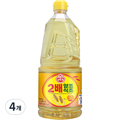 오뚜기 2배 양조 식초, 1.5L, 4개