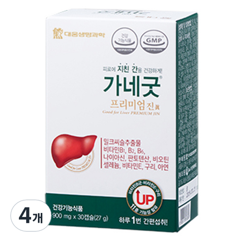 대웅생명과학 가네굿 프리미엄 진 밀크씨슬 세트, 30정, 4개