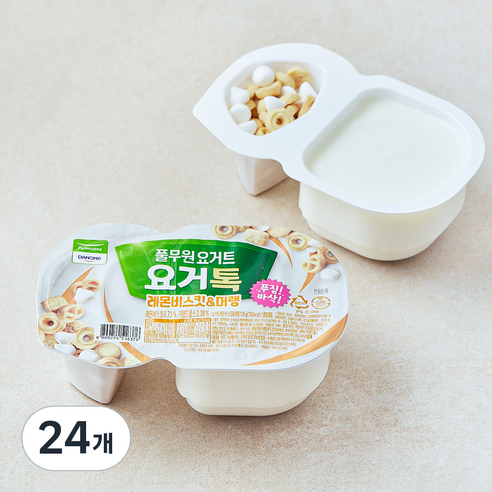풀무원 요거톡 레몬비스킷 & 머랭 요거트, 126g, 24개, 1개입
