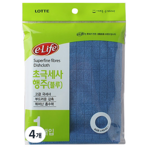 [롯데] 이라이프 초극세사 행주, 4개