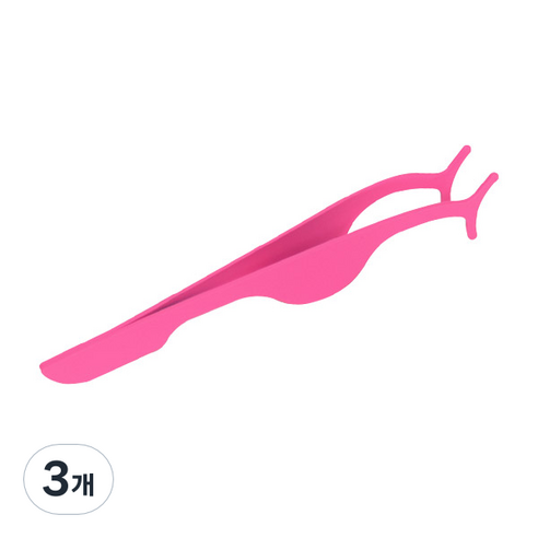 와이츄 속눈썹 집게 와이드형 베이직, 핑크, 3개