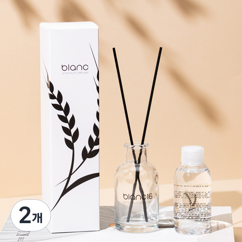 블랑16 내츄럴 베이스 고급 디퓨저 120ml + 섬유스틱 7p, 플로럴가든, 2개