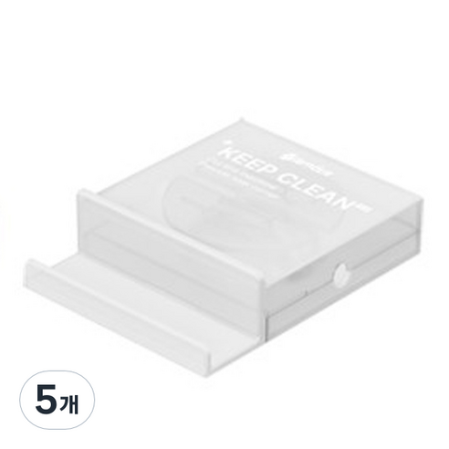 아이엠듀 휴대폰 케이블 정리 수납 케이스, 화이트, 5개