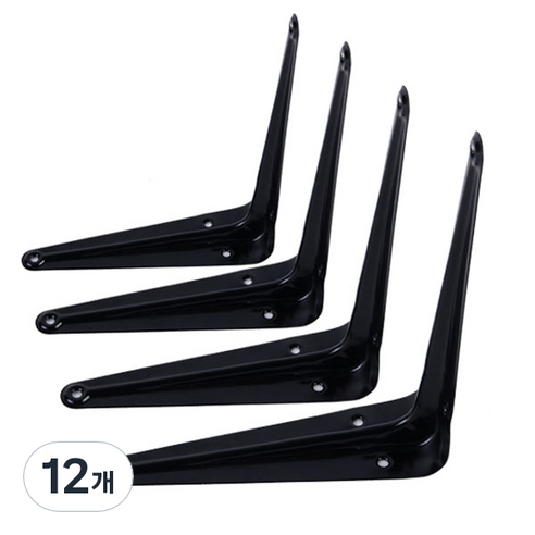 ZIO-BIZ 까치발 선반대 블랙 M 200 x 150 x 35 mm, 12개