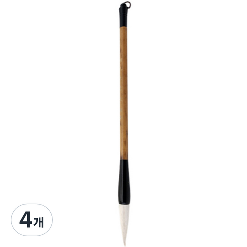 맑음 부드러운 고급서예붓 붓글씨용 흰색모, L, 4개